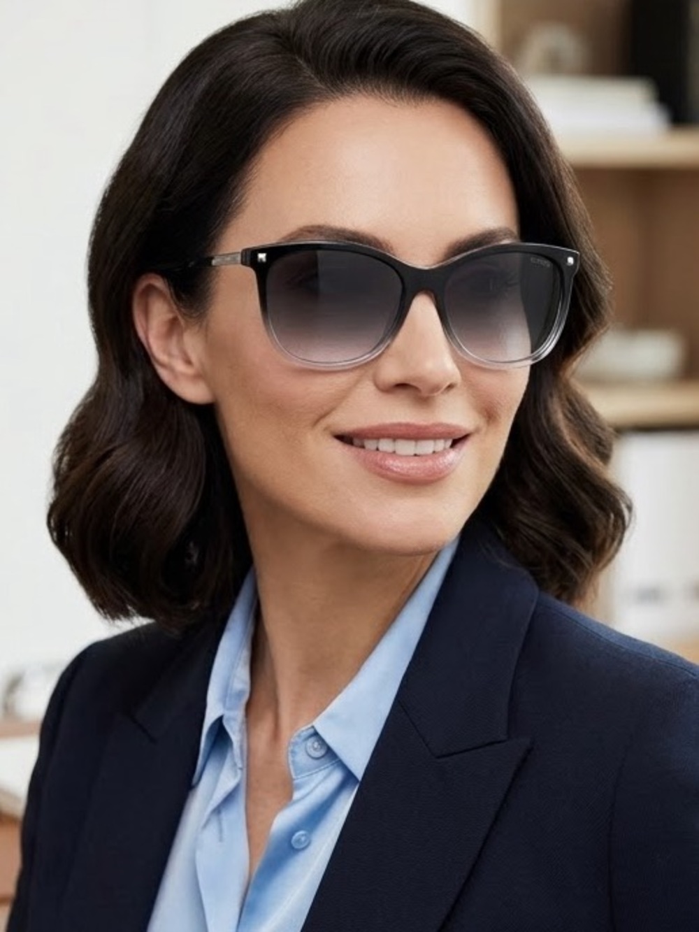Guess Black-to-Gray Gradient Cat Eye Sunglasses